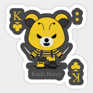 Knife Beezy Evil bear knife cute scary cool Halloween card Sticker